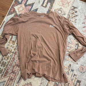 Pink Brown Long Sleeve Shirt
